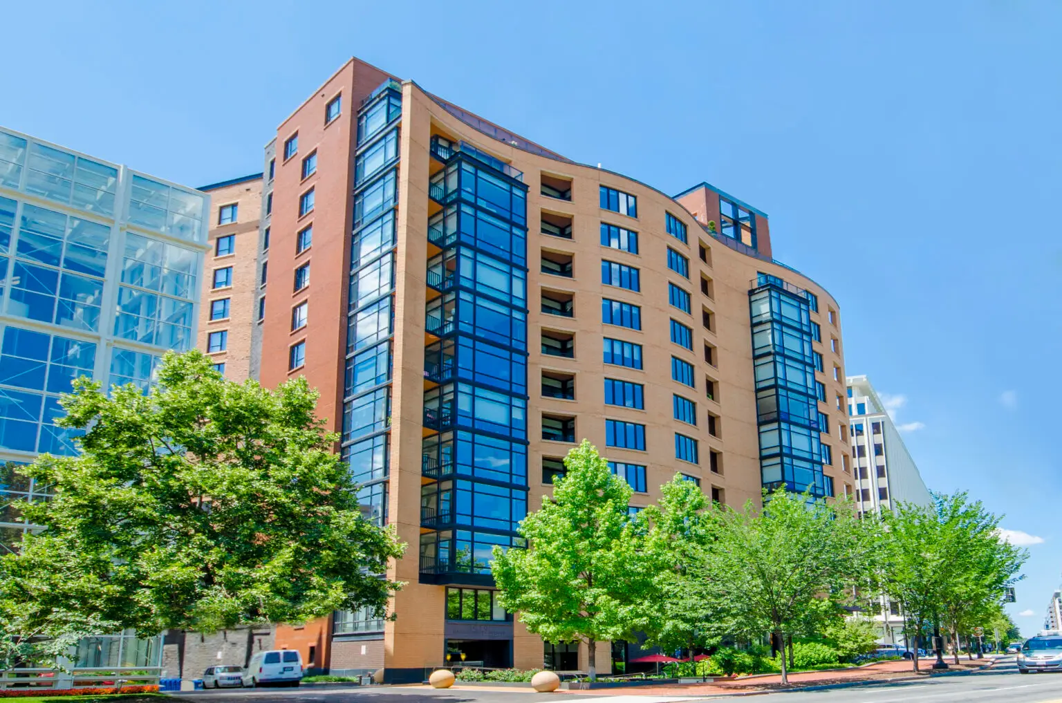 Front view of the Ten Ten Mass Condominium in Washington, DC