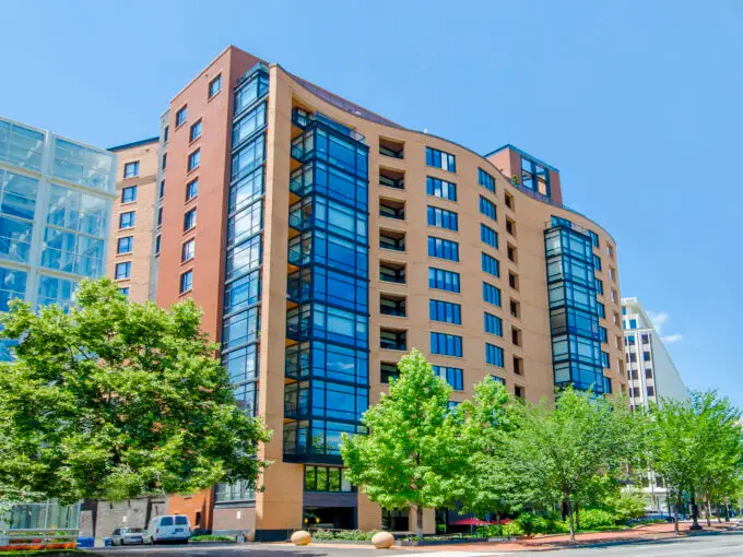 Front view of the Ten Ten Mass Condominium in Washington, DC