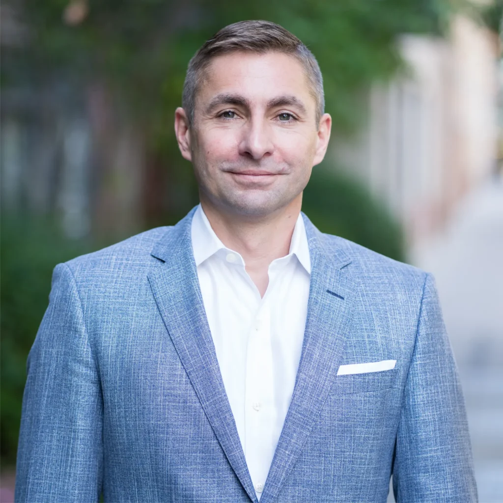 Professional headshot of Evan Johnson, Co-Principal of Wardman Residential in Washington DC