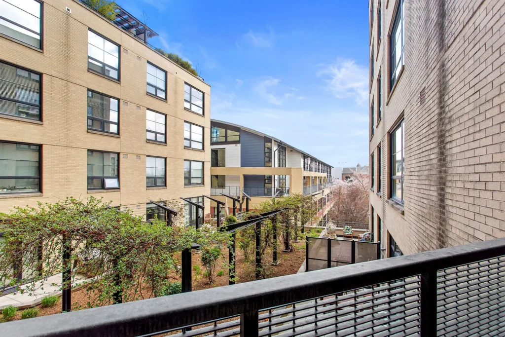 The Flats at Union Row — Balcony Courtyard View