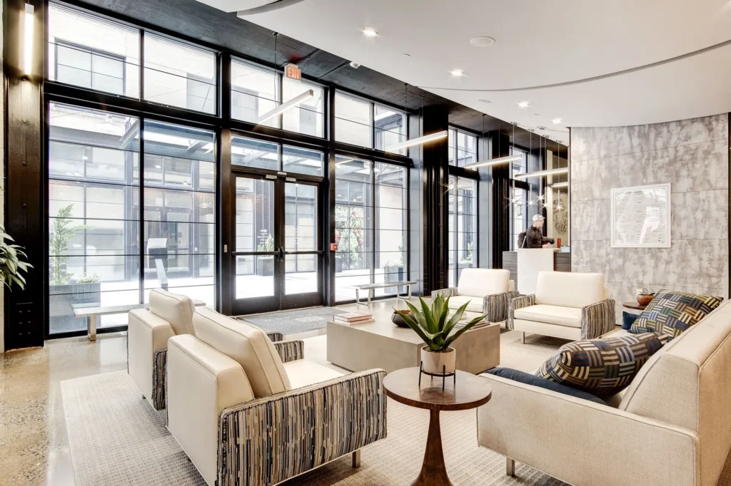 The Flats at Union Row — Lobby and Front Desk