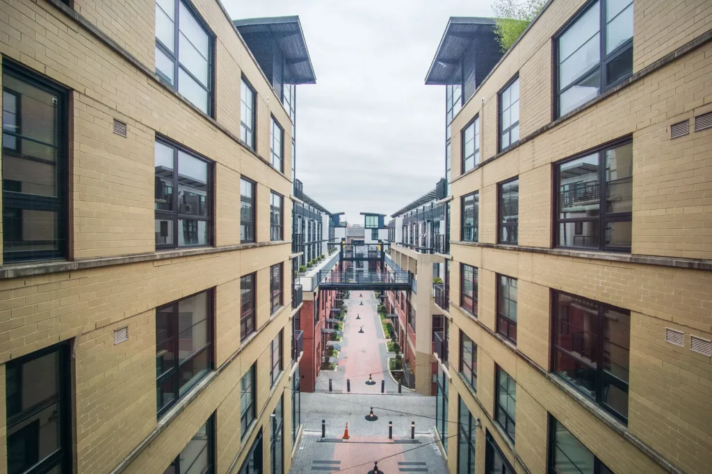 The Flats at Union Row — Courtyard from Above