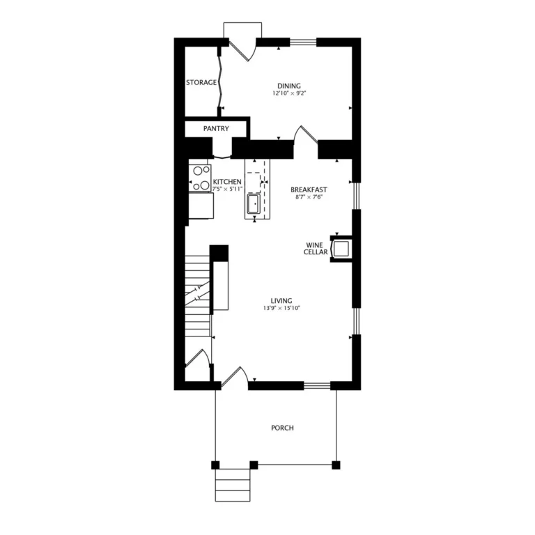 Main level floor plan — 5018 8th St NE, Washington, DC