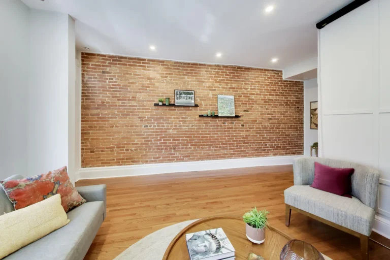 Living Room Brick Wall – 4213 8th St NW, Washington DC