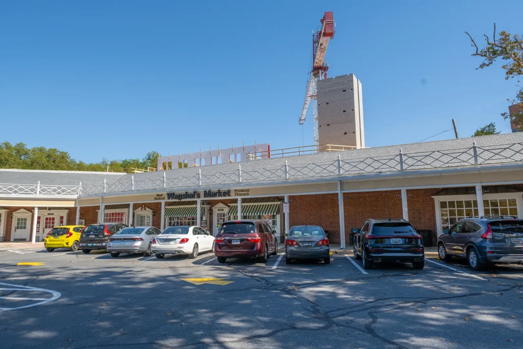 Wagshal's Market and storefronts at Spring Valley Shopping Center on Massachusetts Avenue NW, next to American University Park, Washington, DC